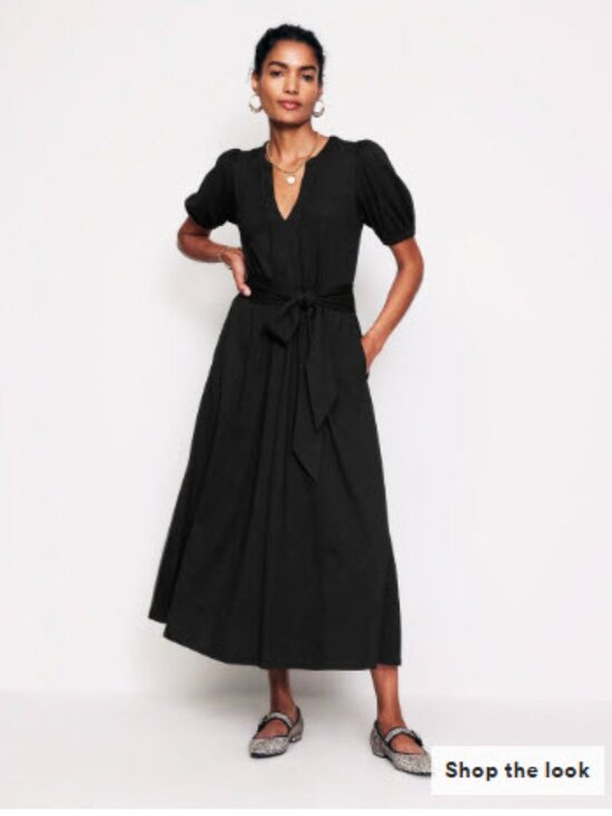 Boden Dresses & Skirts - Boden Sofia Trim Jersey Midi Dress Black 16-18R
